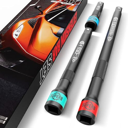 3 Pcs 1/4" Drive Impact Extension Bar Set, 2" 4" 6" Length Socket Extension, CR-V Steel, Narrow and Deep Areas in Bicycle, Automotive Repair or Industrial Operations - size: 1/4" 2-Inch 4-Inch 6-Inch