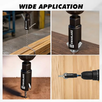 3-Piece Wing Nut Driver Set, 9mm, 12mm, 15mm, 1/4 Inch Hex Shank Power Nuts Driver Bit, Wing Nut Socket for Eye Bolt, Hook Bolt Installation, Wire Twisting - style: Wing Nut Driver Set