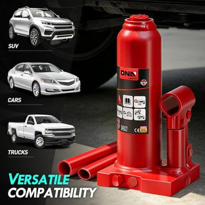 DNA Motoring 3 tons / 6000 lbs Lifting Automotive Welded Hydraulic Bottle Jack for Car SUV Pickup Truck, Auto Repair, with Manual Handle & Carrying Storage Case, Red - color: red, style: 3 ton
