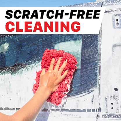 Maxshine Universal Red Chenille Microfiber Wash Pad – Professional High-Efficiency Car Wash Pad & Mitt Alternative – Scratch-Free Microfiber Cleaning Pad for Cars, Trucks, SUVs, Boats & RVs