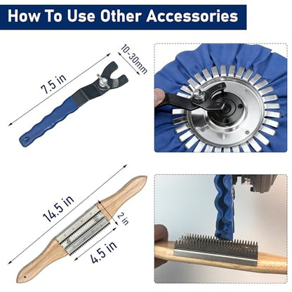 11PCS 8" Airway Buffing Wheels with Flange-Free One-Piece Hub | Flange-Free Installation | 5/8" Arbor Hole | 11mm Thickened Hub | Aluminum Polishing Kit | Mirror Finish | Angle Grinder - size: 8" Airway Buffing Wheels