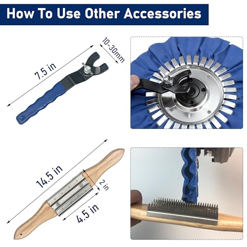 11PCS 6" Airway Buffing Wheels with Flange-Free One-Piece Hub | Flange-Free Installation | 5/8" Arbor Hole | 11mm Thickened Hub | Aluminum Polishing Kit | Mirror Finish | Angle Grinder - size: 6" Airway Buffing Wheels