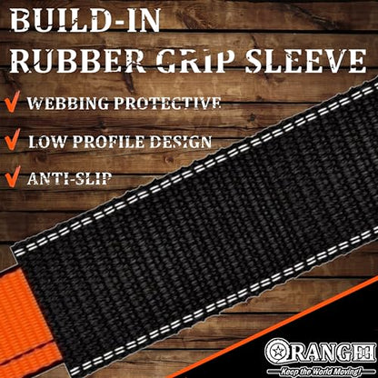 ORANGEE® Wheel Chock Tie Down Kit with Rubber Grip Sleeve for Trailer E Track System for ATV, UTV, Lawn Mower & Small Tractor and More Working Load 1500lb…