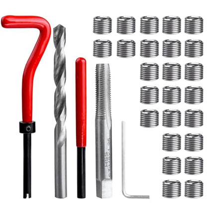 Wolfride 30PCS M8 Helicoil Kit M8 x 1.25mm Thread Repair Kit Thread Restoring Kit