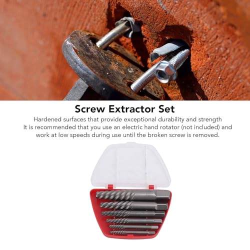 Tyenaza Damaged Screw Extractor Kit, Steel Hardened Portable Broken Bolt Extractor Kit for Automotive Maintenance