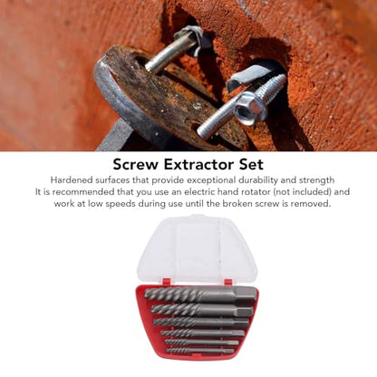 Tyenaza Damaged Screw Extractor Kit, Steel Hardened Portable Broken Bolt Extractor Kit for Automotive Maintenance