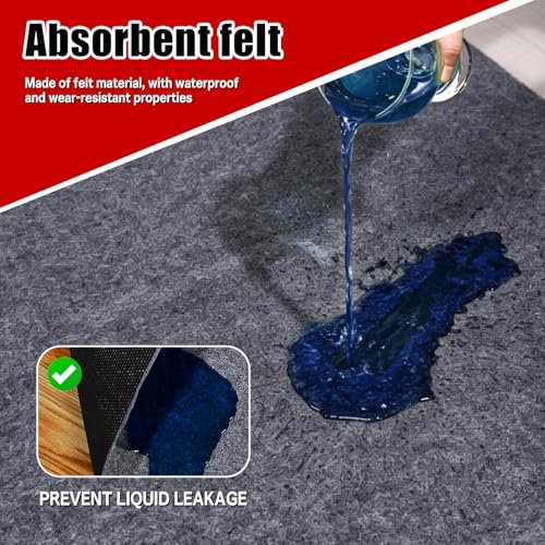 Garage Floor Mat 7.4x8.4 FT Waterproof Oil Spill Mat Non-Slip Backing Paking Mat for Under Car Washable Heavy Duty Floor Protector for Garage, Driveway - size: 7.4‘ x 8.4'
