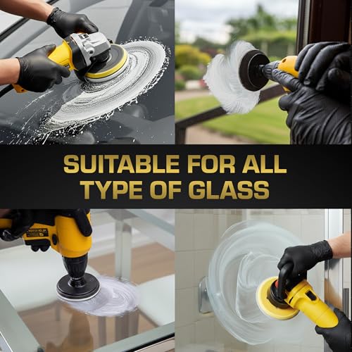 Glass Polishing Pad Discs for Use with Cerium Oxide 5 Pack | 3", 5" and 6" | Remove Scratches and Scuffs in Windshields, Windows, Table Tops and More (6") - size: 6"