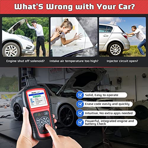 Autel AutoLink AL519 OBD2 Scanner Enhanced Mode 6 Car Diagnostic Tool Check Engine Code Reader CAN Scan Tool, Advanced Ver. of AL319 - color: Red