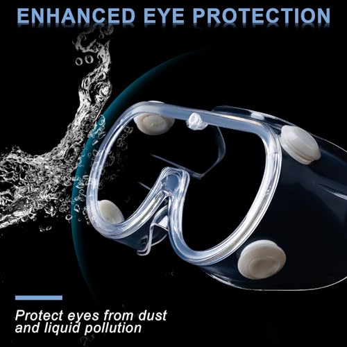 Honmein 2-Pack Safety Goggles, Anti-Fog Lab Goggles for Men and Women | Over Glasses Safety Glasses for Chemistry Lab, Mowing, Woodworking, Painting, Construction, Industrial Use