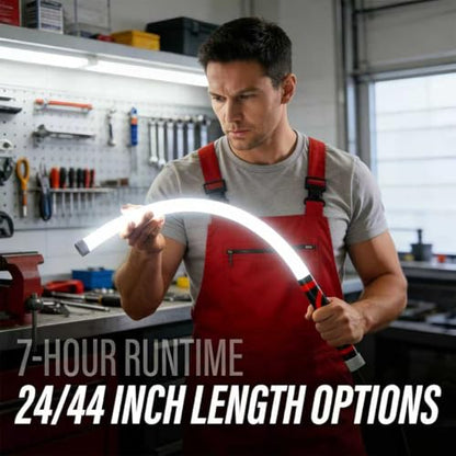 Bendable LED Flashlight Stick, 27" Flexible LED Work Light with Magnetic Base & Hook, 360° Rotatable Rechargeable LED Flashlight Stick for Mechanics, Automotive Repair, Camping, Emergency (1PCS) - color: 1PCS