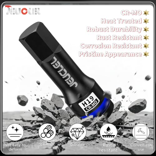 19mm Hex Impact Bit Socket, H19 1/2" Drive Allen Socket, Cr-Mo | 3-Inch, Lengthen Hex Screwdriver Adapter for Electric Ratchet Wrenches Fastening Screws, Socket Wrench, Head Drill - size: 1PC | H19 19MM