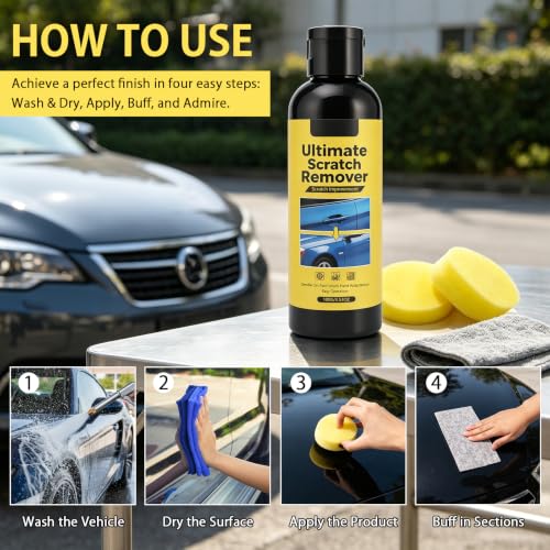 Scratch Remover, Scratch Car Scratch Remover Kit, Quick Fix Removal Paste for Deep Scratches, All Paint Colors Polishing Kit 3.53oz