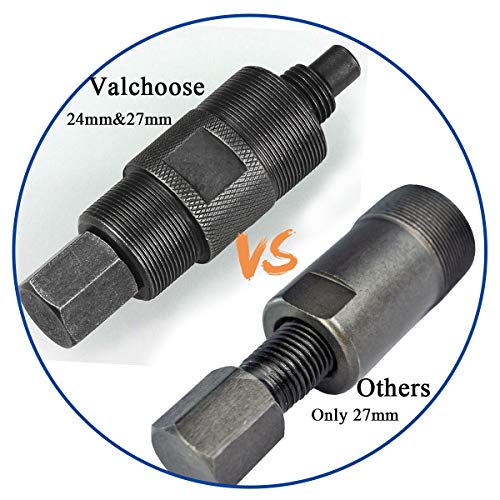Valchoose Magneto Flywheel Puller, 2in1, 24mm&27mm, 1 Pack | Reverse Thread Stator Rotor Remover, Steel Tool, Fits GY6 50 125 150cc Kawasaki Yamaha Suzuki Honda KTM Scooter ATV Dirt Bike