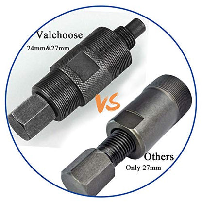 Valchoose Magneto Flywheel Puller, 2in1, 24mm&27mm, 1 Pack | Reverse Thread Stator Rotor Remover, Steel Tool, Fits GY6 50 125 150cc Kawasaki Yamaha Suzuki Honda KTM Scooter ATV Dirt Bike