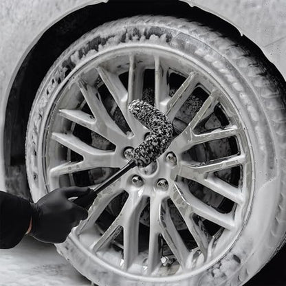 Bendable Wheel Cleaner Brush, Soft Rim Cleaning Brush, Non-Slip Long Handle, for Wheels, Rims, Small Slots & Brake Dust Crevices(Medium) - size: Medium