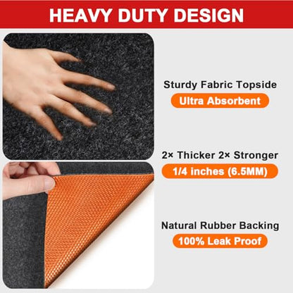 Golener Oil Spill Mat - 64"x32" Garage Floor Mat for Under Car, 1/4" Thick, Rubber Floor Mat, Absorbent Oil Mat, Protect Floor from Spills & Stains, Waterproof, Reusable, Washable, Durable, Heavy Duty - size: 64" x 32"