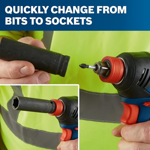 Bosch GDX18V-1860CN 18V Connected-Ready Two-In-One 1/4 In. and 1/2 In. Bit/Socket Impact Driver/Wrench (Bare Tool) | 1, 860 In-Lb Torque, 1/4 in Hex and 1/2 in Square Drive, Brushless Motor, 3-Speed Plus Advanced Modes, Connected-Ready - style: Industrial