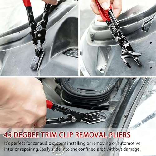 LUOWPZI 3 Pieces Electrical Disconnect Pliers for Cars, Automotive Electrical Plug Connector Disconnect Tool and Connector Separator and Interior Upholstery Trim Clip Pliers Remover Tool - size: 3 Pcs