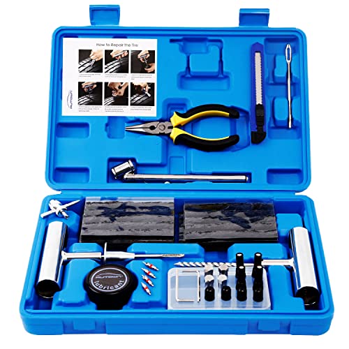 AUTOWN Tire Repair Kit - 68pcs Heavy Duty Tire Plug Kit, Universal Tire Repair Tools to Fix Punctures and Plug Flats Patch Kit for car Motorcycle, Truck, ARB，ATV, Tractor, RV, SUV, Trailer - size: 67pcs