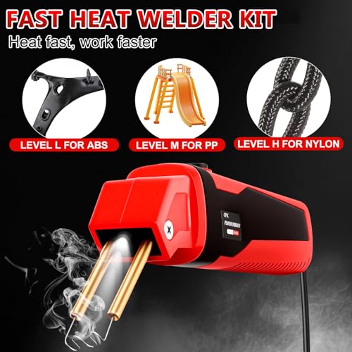 CHICIRIS Plastic Welding Kit 5-In-1 Welder with Heat Cutting Shaping Tools for Home Automotive Bumper Repairing (US Plug 110V) - color: Red