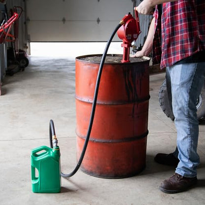 Fill-Rite FR112 Fuel Transfer Rotary Hand Pump w/Discharge Hose, Straight Spout, Vacuum Breaker, & Suction Pipe - style: Rotary Pump w/Accessories