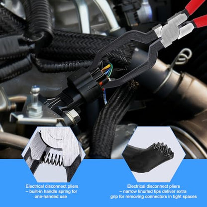 5PCS Electrical Disconnect Pliers for Cars, Hose Clamp Pliers | Automotive Electrical Disconnect Pliers, Connector Removal Tools for Fuel Line/MAF Sensor/Electrical Terminals/Lgnition Coil