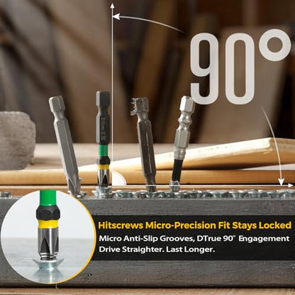 2" Anti-Slip Phillips Impact Bits #2,S2 Steel Screwdriver Bits,360° Laser-Etched Magnetic Driver PH2 Bit, CNC Precision 1/4" Hex Shank – Furniture, Carpentry & Everyday Fastening | 5 Pack - color: Phillips #2, size: 2 inch