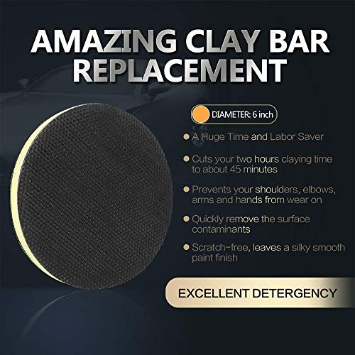 Clay Bar Pad, AutoCare 6" Fine Grade Clay Pad for Polisher Clay Disc Clay Bar Wipe Foam Pad DA Polisher Pad for Car Detailing, Novel Detailing Tool Detailing Kit, Creative Gift -- 1 pack