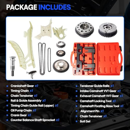 Timing Chain Kit with Timing Tool Kit Compatible with 2013-2017 BMW 2.0L N20 N26 Engines, Fits for BMW 228i,328i, 428i, 528i, X3, X4, X5, and More Models, OE Standard Timing Replacement Parts - color: BMW 2.0L Timing Chain Kit