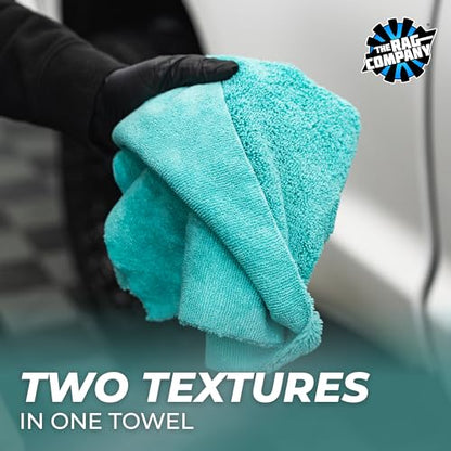 The Rag Company - The Creature Edgeless Microfiber Detailing Towels – 420GSM Professional Grade All-Purpose Cloths for Wax, Polish, & Sealant Removal, Teal, 16in x 16in (10-Pack) - color: Teal