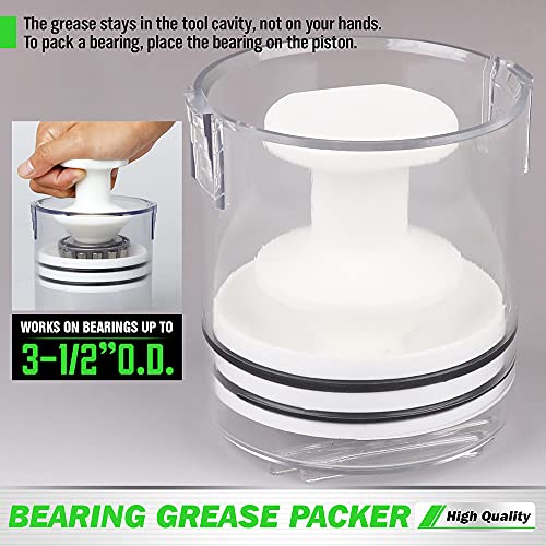 SWANLAKE GARDEN TOOLS Premium Bearing Packer Kit, Portable Handy Wheel Bearing Packer Tool, Effortlessly Flushes Old Grease and Repacks Wheel Bearings