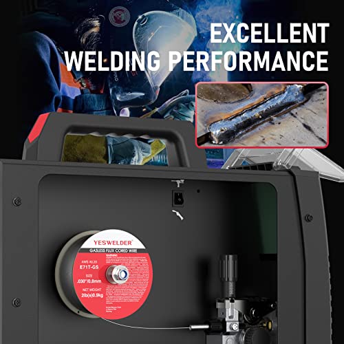 YESWELDER Flux Core Gasless MIG Wire, E71T-GS Mild Carbon Steel .030-Inch Diameter 2-Pound, Strong ABS Plastic Spool Welding Wire - size: .030''