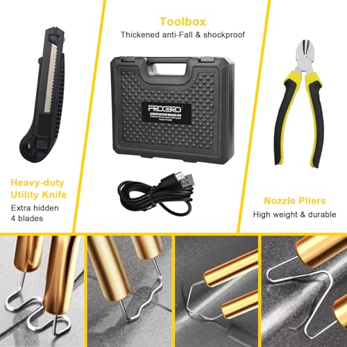 Cordless Plastic Welder Kit, Portable Hot Stapler Welding Gun | Convertible angle hot stapler design, lightweight and portable, perfect for car bumper and daily plastic crack repair work.