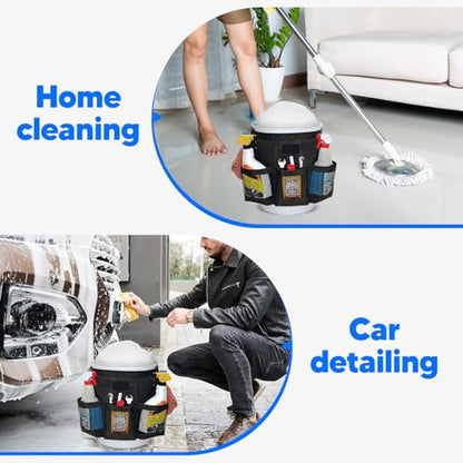 Multi Purpose Car Bucket Wash Tool Organizer Container, Fishing Storage Bag for 5 Gallon Bucket Hiking Camping Cooking Cleaning Garden Fishing Tools Supplier Bag Only