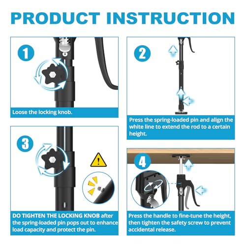 Third Hand Support Pole Heavy Duty, Cabinet Jacks for Installing Cabinets with 200 LBS Capacity and Expand from 15-4/5 to 23-3/5 in, 2-PC - size: Short 2pcs（15.75 ~ 23.6 inches）
