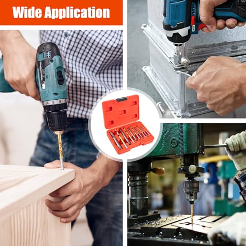 10-Piece Screw Extractor & Left-Hand Drill Bit Set, Easy Out Fastener Extractor Kit with Alloy Spiral Flutes - Premium Tool for Easily Removing Stripped, Broken & Rusty Screws, Bolts & Studs