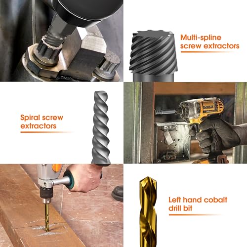 35-Piece Screw Extractor & Left-Hand Drill Bit Set – Easy Out Bolt Remover for Stripped, Broken, Rusted Screws, Bolts, Nuts & Studs - size: 35PCS