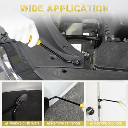 5 pcs Auto Trim Removal Tool Kit, No Scratch Plastic Pry Tool Kit - Interior Door Panel Clip Fastener Removal Set for Vehicle Dash Radio Audio Installer (Yellow) - color: Yellow