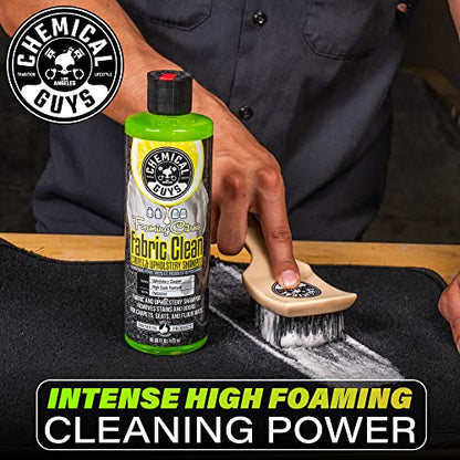Chemical Guys, Foaming Citrus Fabric & Carpet Cleaner, Seats & Mats, 16 oz | High-foam cleaner lifts coffee, soda and food stains and odors from seats, carpet and floor mats, citrus scent - size: 16 Fl Oz (Pack of 1)