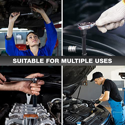 EACELIY 29pcs 1/2" Socket Set, Drive Deep Impact Socket Set, Including 3 ", 5", 10" Impact Extension Bar, Standard SAE (3/8 "- 1") and Metric (10mm-24mm), Cr-V Steel - size: 1/2" Deep Sockets (10-24mm, 3/8 "- 1")