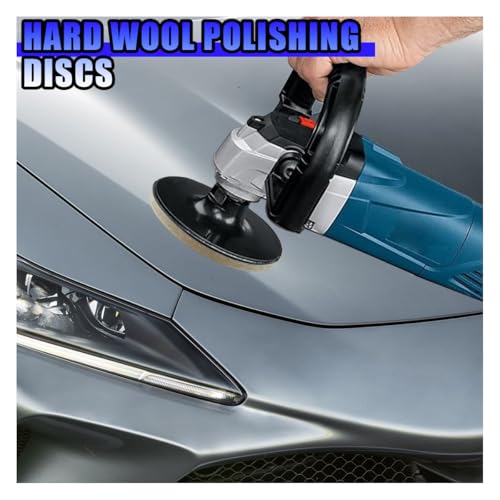 5PCS Car Glass Polishing Pads, 3" Wool Felt Buffing Wheel Polishing Pad Discs with Hook & Loop Back, Random Orbital Sander Polish Pad for Remove Scratch from Windshield, Window(3IN) - size: 3IN