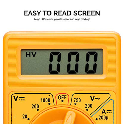 HILTEX 40508 Digital Multimeter Diode & Transistor Tester AC DC Volt Test Voltmeter, Automotive Multimeter Meter Tester, Measure Voltage Test, Car Battery Tester, Analog Multimeter Kit, Volt Meter