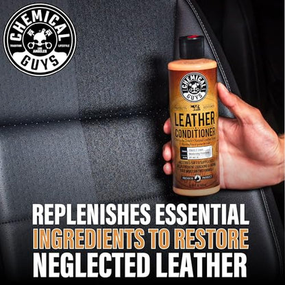 Chemical Guys, Leather Cleaner & Conditioner Kit, Travel Size, 2 x 4 oz | Two-step kit cleans then conditions seats, bags and boots, pH-balanced for natural and sealed leather - style: 4 Fl Oz KIT