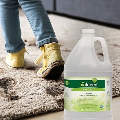 Biokleen Bac-Out Enzyme Cleaner and Stain & Odor Remover for Pet Stains, Laundry, Diapers, Wine, Carpets, & More, Eco-Friendly, Non-Toxic, Lime Scent, 128 Ounces - size: 128 Fl Oz (Pack of 1)