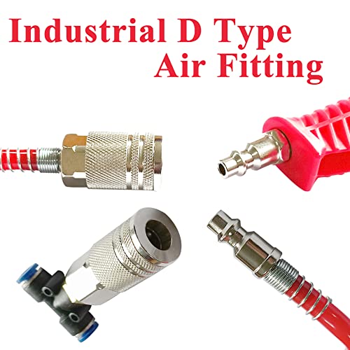 Beduan Air Blow Gun Kit with 16ft Long Pneumatic Pu Hose, Heavy Duty Air Duster Gun for Air Compressor(Red) - size: 1/4"-16ft Tube(Red)