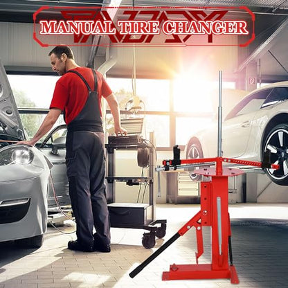 Multi Manual Tire Changer Machine Portable Hand Bead Breaker Mounting Tool Heavy Duty Tire Changer for Motorcycle Gocart Trailer Bike ATV Truck 4" to 21" Tires