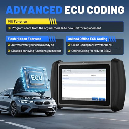 XTOOL IP819 V2.0 Bidirectional Scan Tool, AI Assisted Car Scanner Diagnostic Tool with 39+ Resets, Full System, FCA, CAN FD/DOIP, EPB/ABS/Throttle/Crank Sensor Relearn, 3-Year Free Updates