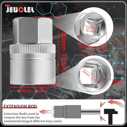 22PCS Wheel Locking Nut Key Kit Compatible with Audi 2002-2012 | Wheel Lock Nut Socket Adapter Set, Anti-Theft Lug Removal Tool, Anti-Theft Screw Remover, Repair Tool, Tyre Fitting, garage - size: 22pcs Socket Set
