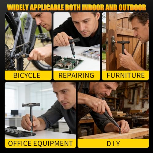 24 in1 Magnetic Screwdriver Set, Multi-Bit Ratchet Screwdriver Kit with S2 Steel Precision Bits,Detachable T-Handle Ratchet Screwdriver Set for PC,Bicycle, Electronics, Furniture, DIY, Gift for Him - size: 24 In 1